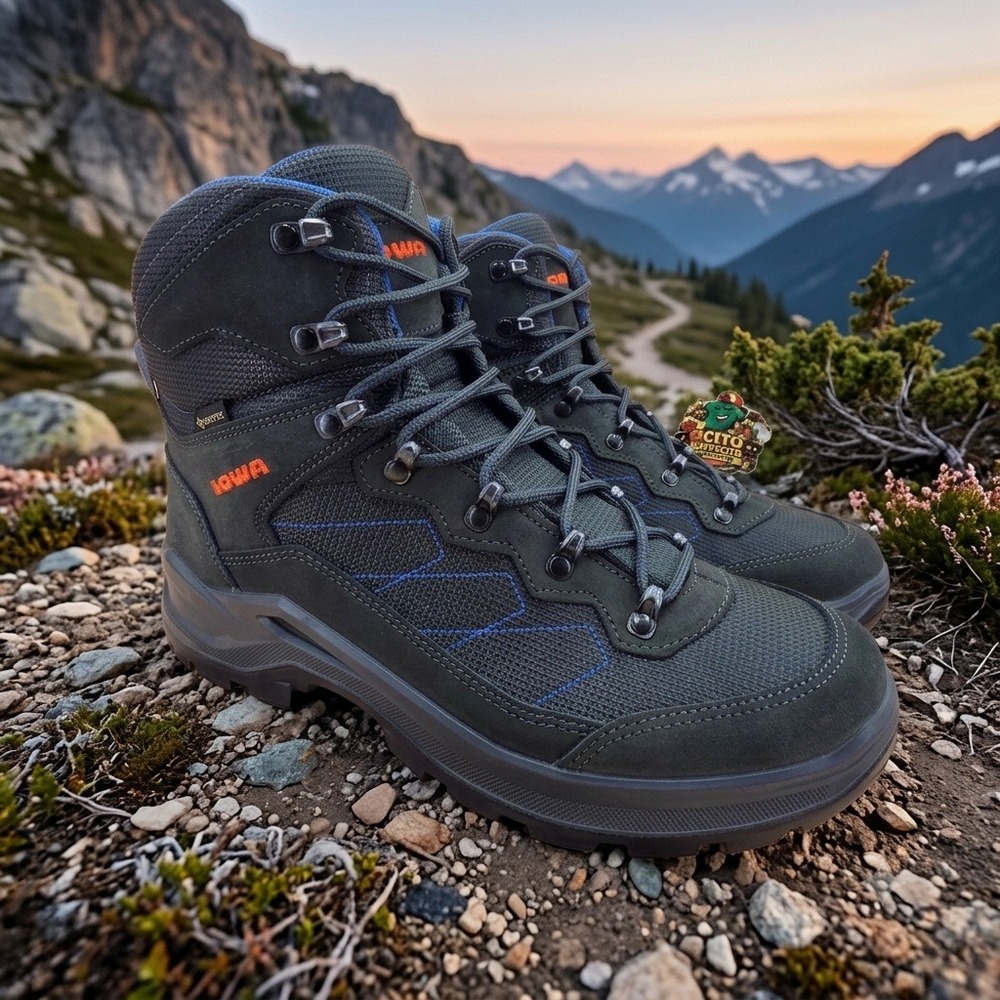 Lowa Taurus Pro GTX Mid Mens Hiking Boots Anthracite Blue 10.5 310529 0937